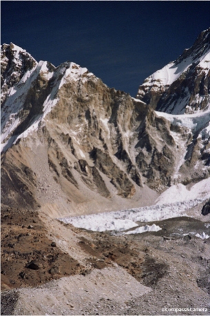 Everest Base Camp somewhere at the foot of the Khumbu icefall